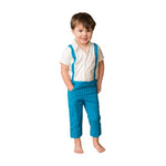 Blue Check Stain-Proof Boy Toddler Clothes Suspender Style - Snug Bub USA