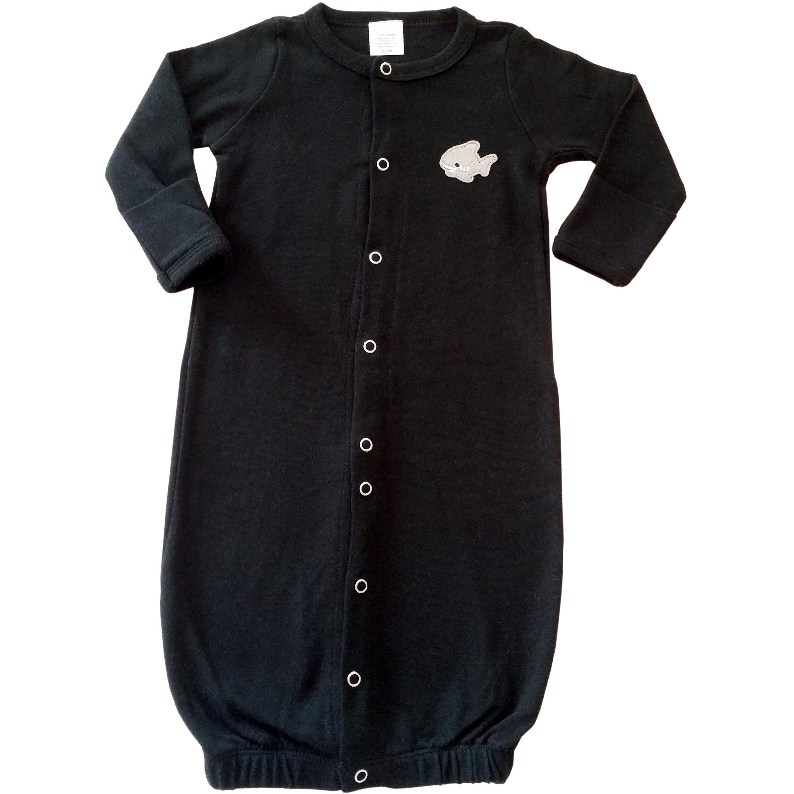 Convertible Black Night Gown Baby Clothes For Boys & Girls - Snug Bub USA
