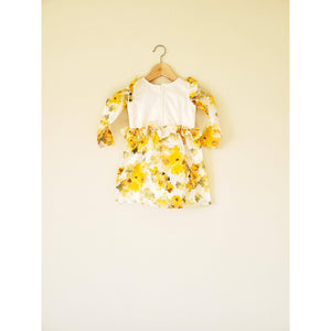Yellow Stain-Proof Toddler Printed Floral Dress